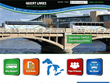 Tablet Screenshot of greatlakesmotorcoach.com